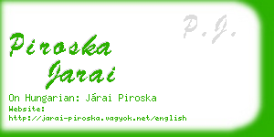 piroska jarai business card