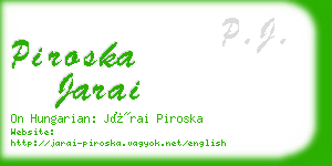 piroska jarai business card